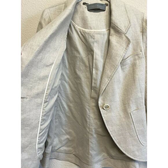 PROENZA SCHOULER Linen Blazer Jacket Size 8 Beige Patch Pockets 1 Button - Picture 9 of 16